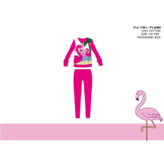  Flamingó vékony pamut gyerek pizsama - jersey pizsama - pink - 104