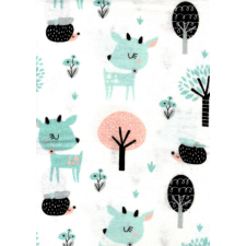 Flanel mintás pelenka 60x80 cm - őzike és süni mosható pelenka