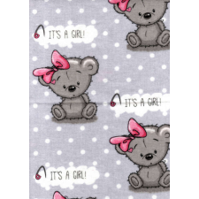 Flanel mintás pelenka 60x80 cm - szürke It's a girl! mosható pelenka