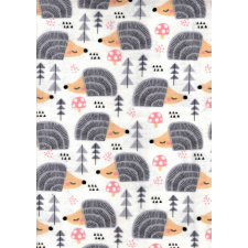 Flanel mintás pelenka 60x80 cm - szürke süni mosható pelenka