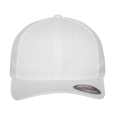 FLEXFIT Uniszex Sapka Flexfit Mesh Cotton Twill Trucker Cap -S/M, Fehér női sapka