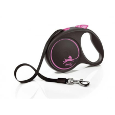 Flexi Black Design "L" (pink) - szalagos automata póráz (5m) nyakörv, póráz, hám kutyáknak