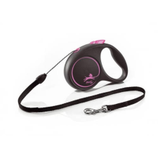 Flexi Black Design "S" (pink) - zsinóros automata póráz (5m) nyakörv, póráz, hám kutyáknak