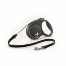 Flexi Black Design Zsinóros Automata Póráz M 5m 20kg-ig Ezüst nyakörv, póráz, hám kutyáknak