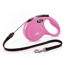 Flexi Classic kötélpóráz - S, 12 kg-ig, 8 m, rózsaszín nyakörv, póráz, hám kutyáknak