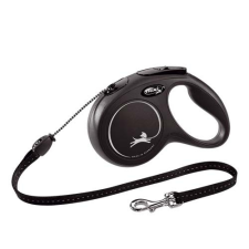 Flexi flexi New Classic zsinór M 5m 20kg-ig fekete nyakörv, póráz, hám kutyáknak