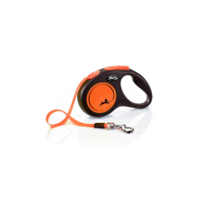 Flexi New Neon S Tape 5m orange automata póráz nyakörv, póráz, hám kutyáknak