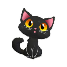 Flexmetal Fekete macska fólia lufi - 61 cm party kellék