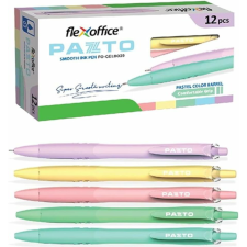 FLEXOFFICE Pazto Nyomógombos zseléstoll - 0.3 mm / Többszínű (12db) (FO-GELB039) toll