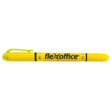 FLEXOFFICE Szövegkiemelő, 1,0/4,0 mm, kétvégű, FLEXOFFICE "HL01", sárga filctoll, marker