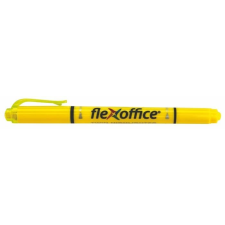 FLEXOFFICE Szövegkiemelő, 1,0/4,0mm, kétvégű, FLEXOFFICE "HL01", sárga, 12db/cs filctoll, marker