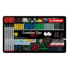 Flictoll STABILO Cretive Tips Arty Classic fémdobozos 30 darabos filctoll, marker