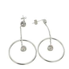 Flippy 925 ezüst fülbevaló lánccal és 23 mm-es körrel fülbevaló