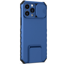 Flippy Defender iPhone 13 Pro Stand telefontok, Flippy, Kék, Ütésálló, Csúszó kamera védelem tok és táska