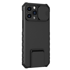 Flippy Defender Samsung Galaxy A03 Stand telefontok, Flippy, Fekete, Ütésálló, Csúszó kamera védelem tok és táska