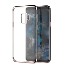 Flippy Huawei P20 Lite átlátszó tok rózsaszín-arany szélekkel tok és táska