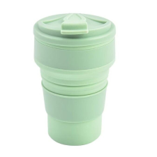 Flippy összecsukható szilikon pohár, utazáshoz, kempingezéshez, 500 ml, zöld babaétkészlet