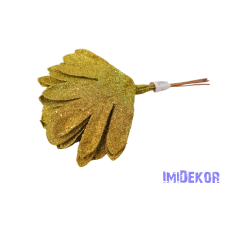  Flitteres-glitteres levél 6db/köteg 24cm - Arany dekorációs kellék