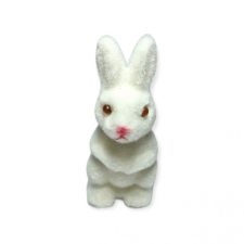  Flokkolt álló nyuszi 6cm dekorációs kellék