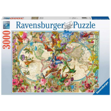 Flóra és fauna 3000 darabos világ térkép puzzle puzzle, kirakós