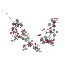 FLORISTA WINTERGREEN girland eukaliptusszal és piros bogyókkal 140cm dekoráció