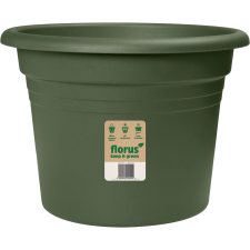 Florus Mediterran Cilindro virágcserép 40 cm átmérő zöld kerti dekoráció