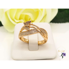  Flovin gold antiallergén pillangós gyűrű apró kövekkel 18K gyűrű