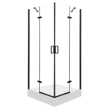  Flow Black szögletes nyílóajtós zuhanykabin 80 cm kád, zuhanykabin