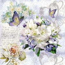 Flower Love papírszalvéta 33x33cm, 20db-os papírárú, csomagoló és tárolóeszköz