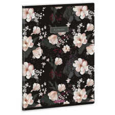 Flowery Black virágos kockás füzet A5 - 40 lapos füzet