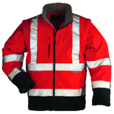  FLUO SOFTSHELL 2/1 DZSEKI PIROS/KÉK_XL láthatósági ruházat