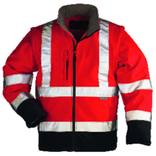 FLUO SOFTSHELL 2/1 STATION DZSEKI PIROS/KÉK_3XL láthatósági ruházat