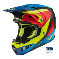 FLY RACING Formula Carbon Prime motocross bukósisak fluo sárga-kék-piros bukósisak