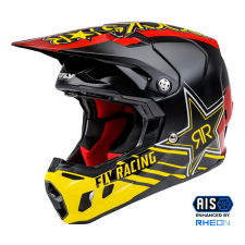 FLY RACING Formula CC Rockstar motocross bukósisak fekete-piros-sárga bukósisak
