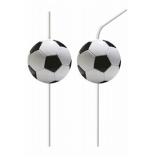 Foci Football Party, Focis papír szívószál, 4 db-os szett party kellék