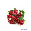  Fodros szirmú rózsa csokor 10 fejes 31cm - Piros