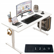 Fodym Elektromos emelőasztal fehér 160 cm Magasságállítás 72-118 cm íróasztal