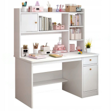 Fodym Számítógépes asztal, fehér, loft, laptop alatt, modern skandináv 7 polcok bútor