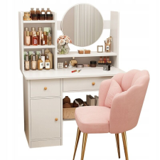 Fodym TOALETKA Z LUSTREM Z SZUFLADAMI BIAŁA DO MAKIJAŻU GLAMOUR SKANDYNAWSKI bútor