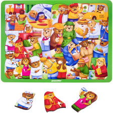 Foglalkozásos macik 30 darabos fa puzzle puzzle, kirakós