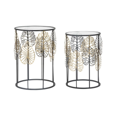 FOGLIE fekete vas lerakóasztal bútor