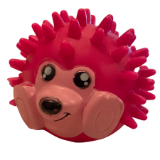  Fogtisztító süni labda - csipogó játék kutyáknak, 8 cm, pink játék kutyáknak