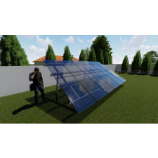  Földre telepíthető napelem-tartószerkezet 30°-os dőlésszög, 12 napelem, 1750mm, függőleges szerelés napelem