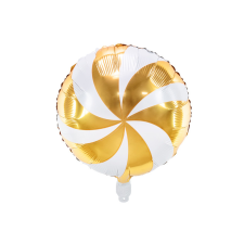 Fólia Léggömb - 35cm Cukorka arany party kellék