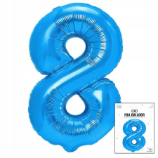 fólia léggömb 8-as kék születésnapi bulira 40cm party kellék