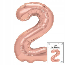 Fólia léggömb DIGITAL DIGITAL 2 ROSE GOLD a születésnapi party 40cm party kellék