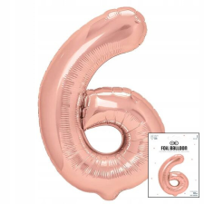 Fólia léggömb DIGITAL DIGITAL 6 ROSE GOLD születésnapi bulihoz 40cm party kellék