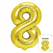 Fólia léggömb DIGITÁLIS DIGITÁLIS 8 ARANY SZÜLETÉSNAPI PARTY FELELŐSSÉG 40cm party kellék