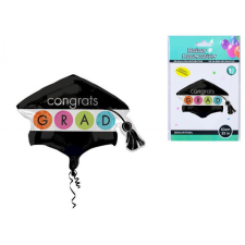  Fólia lufi, ballagási sapka, 63 cm party kellék