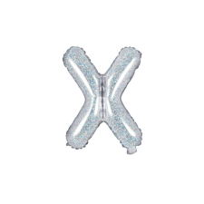  Fólia Lufi Levél &#039;&#039;X&#039;&#039;, 35cm, holografikus party kellék